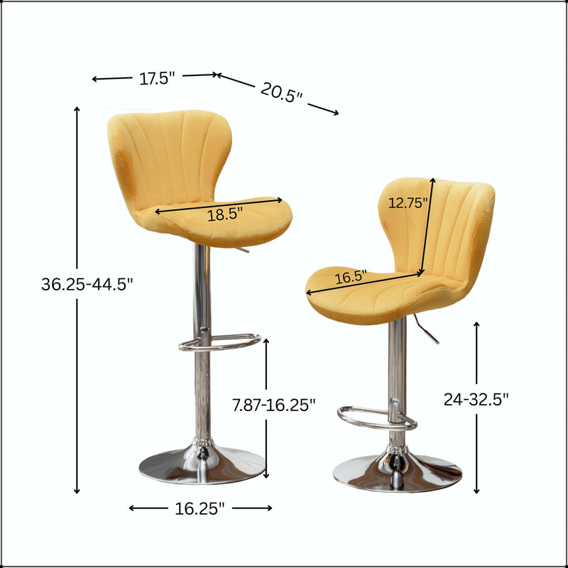 Ensemble de 2 tabourets pivotants réglables Ellston