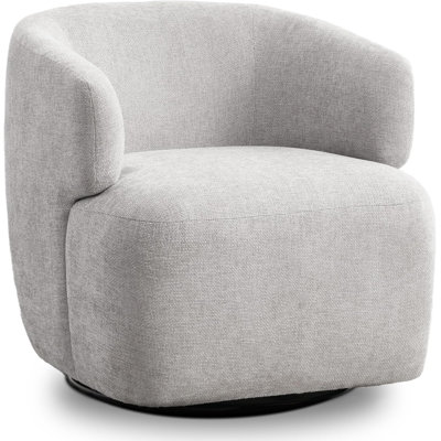 Fauteuil d'appoint pivotant, fauteuil demi-tonneau Sherpa pour le salon, fauteuil rond confortable, base en métal pour chambre de chambre de bébé