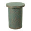 Table d'appoint ronde dorée au design moderne pour patio, tabouret d'extérieur artisanal peint à la main, largeur 43,6 cm (17,15 po), sans assemblage, style contemporain, petit élément décoratif pour jardin.