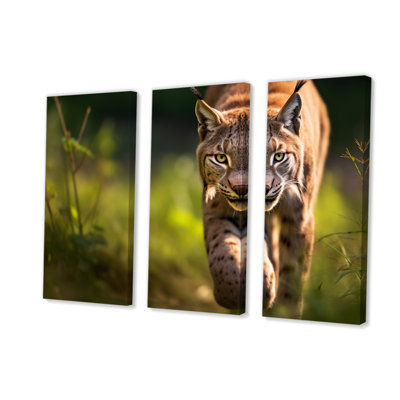 Portrait d'un lynx brun dans la nature III - ensemble de salon d'art mural plantes et fleurs