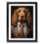 Cocker Spaniel In A Suit Painting No.4 - Single Picture Frame Print on Wood-1803090439-1803090438
