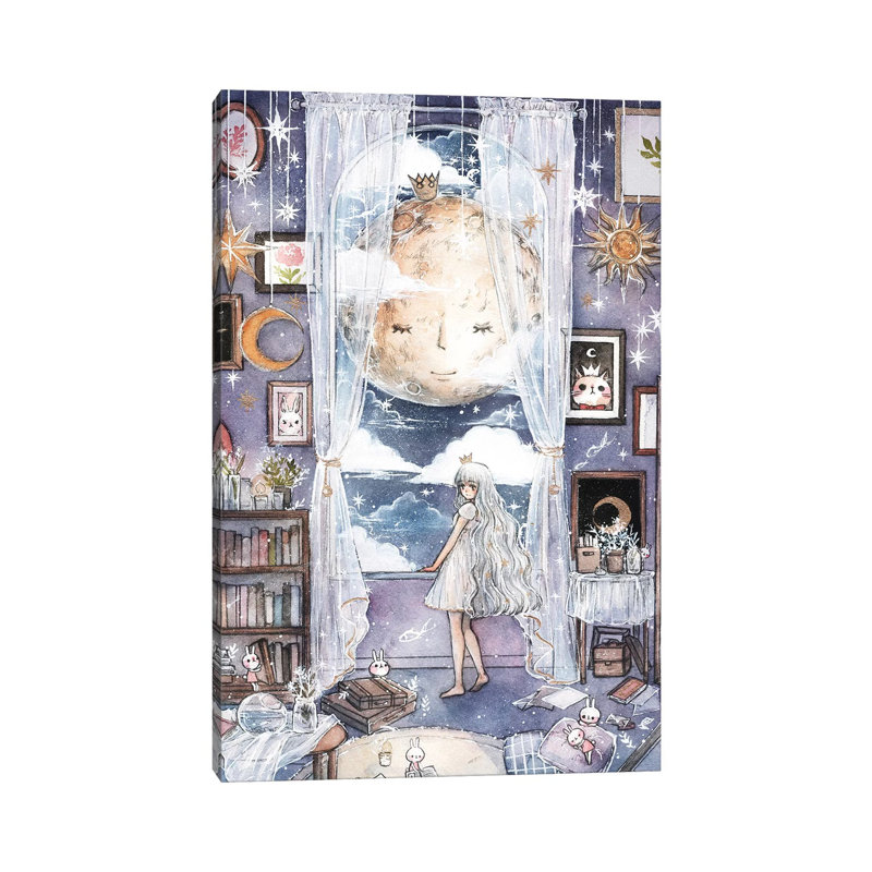 Moon Lullably 1 Piece Wrapped Canvas Wall Art, 101.6 cm H x 66.04 cm W x 1.91 cm D