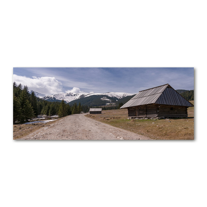 House In Mountains - Wrapped Canvas Print, Canvas, 50cm H x 125cm W