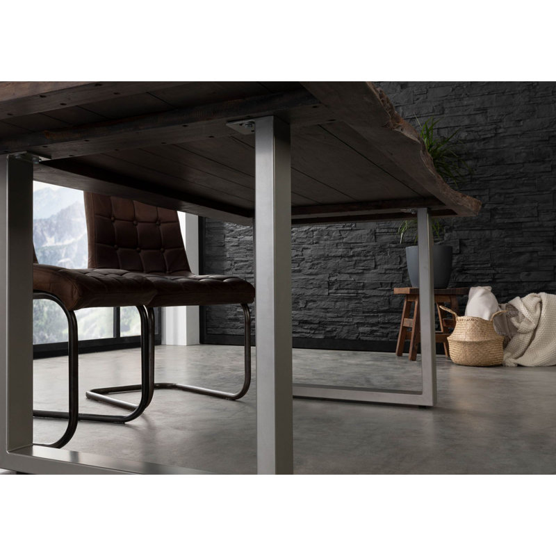 Dining Table, H76 x L160 x W90cm, Grey, Silver