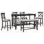 Ensemble de table de salle à manger à hauteur de comptoir 6 pièces TREXM avec 4 chaises et banc pour la salle à manger-133403214-133403216-133403218