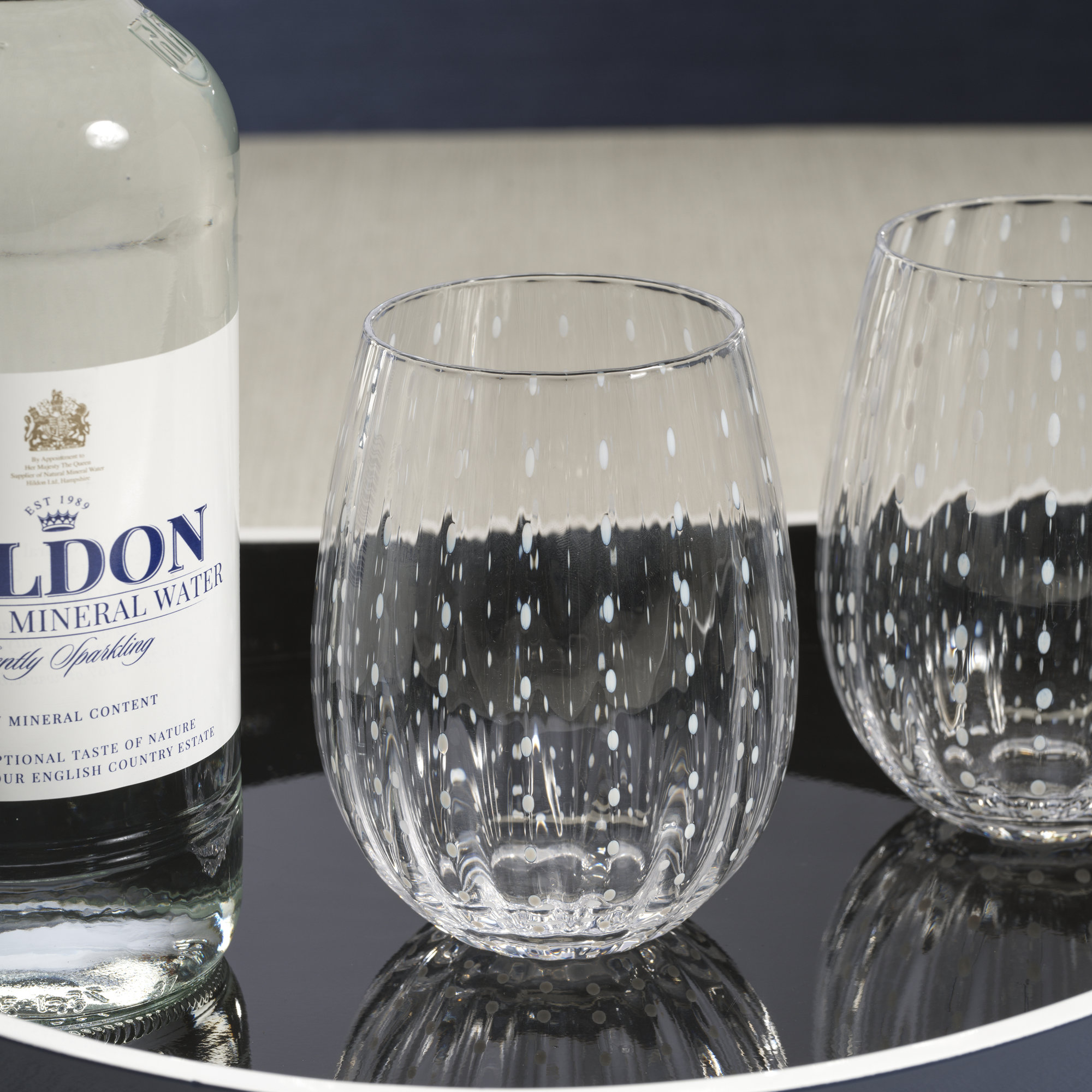 Pescara Dot Tumbler Glasses, Clear