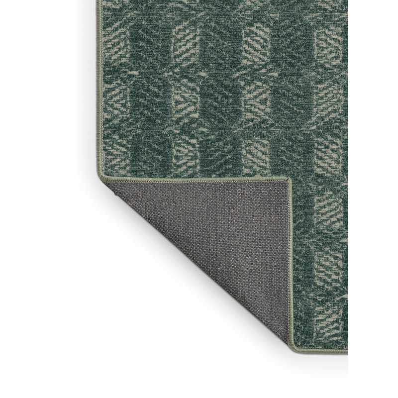 Soft Plush Escoto St Patties Modern & Contemporary Abstract Area Rug in Green – SageGreen Binding, 4x6
