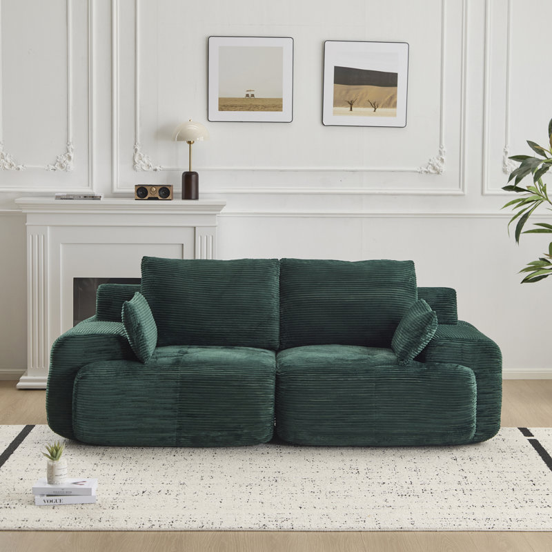 Canapé 84,25 po Corduroy, Vert