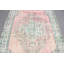 Grand tapis turc beige de style anatolien rétro, idéal pour les salons avec un design oriental et une influence Oushak authentique