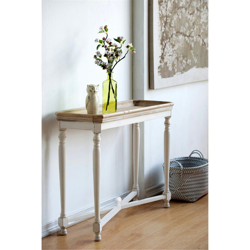 Versatile White and Natural Wood Console Table with Storage