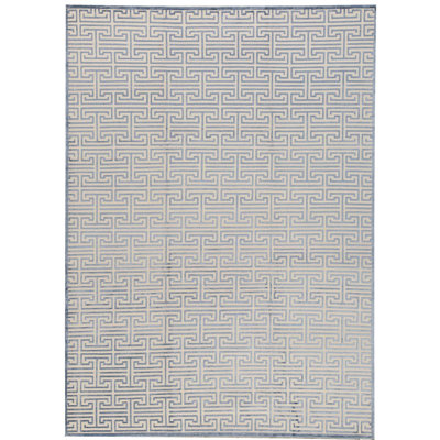 Tapis ivoire et bleu noué à la main Windsom
