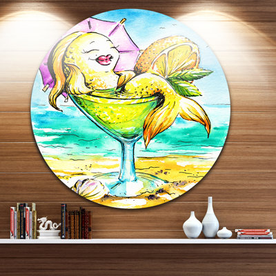 " Gold Fish Enjoying Holidays On Beach - Cartoon Animal "