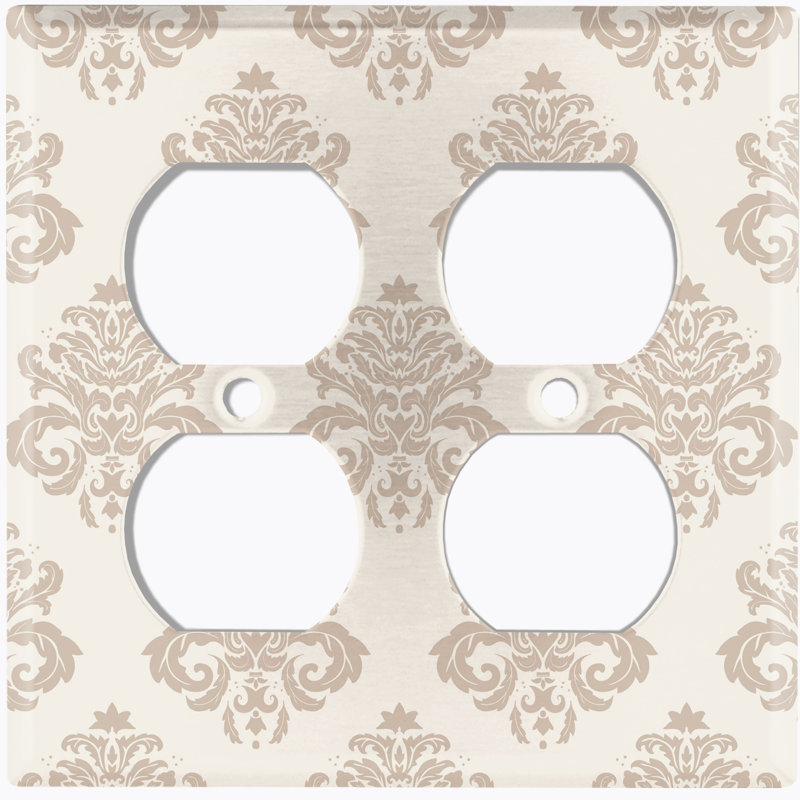 Plaque murale à 2 prises Damask, Beige