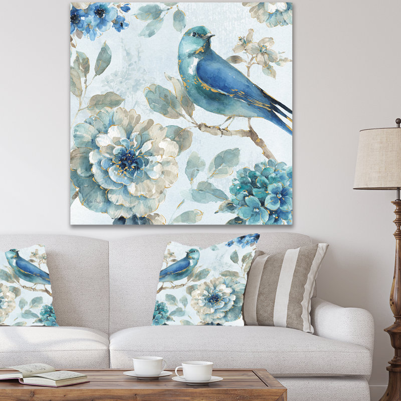 Indigold Watercolor Lovely Bird II - reproduction d'art sur toile tendue, H 16 po x l 16 po x P 1 po