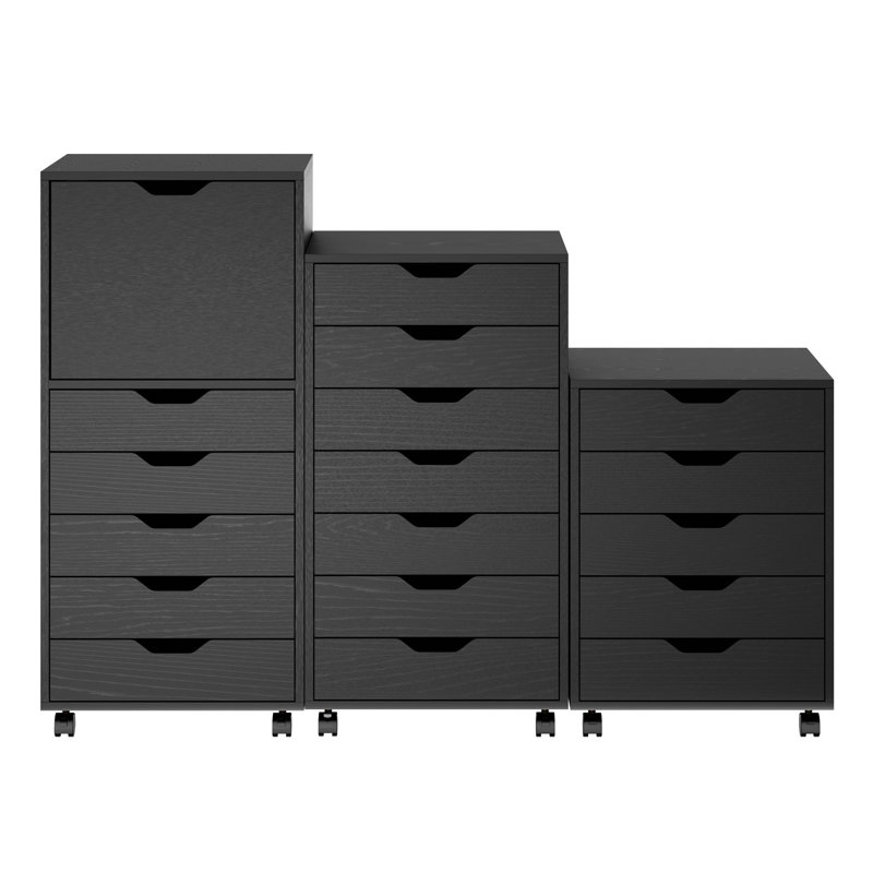 19.21'' Wide 5 -Drawer Mobile File Cabinet