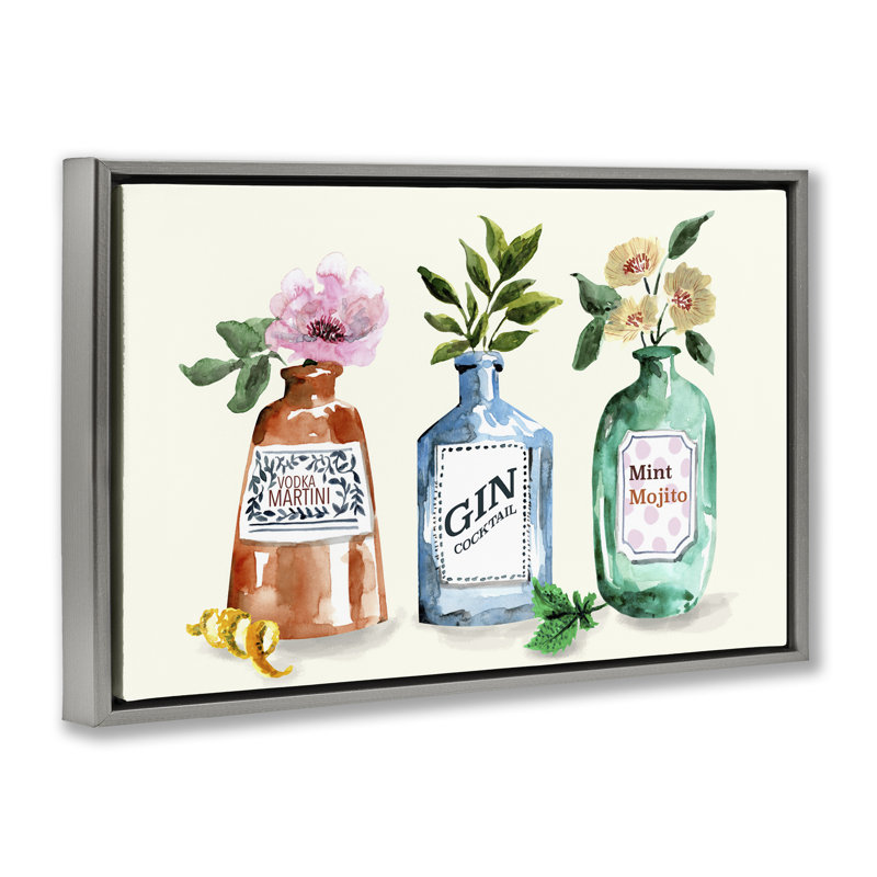 Toile flottante encadrée par Kate Eldridge, H 21 po x l 31 po, Cadre flottant gris lustré