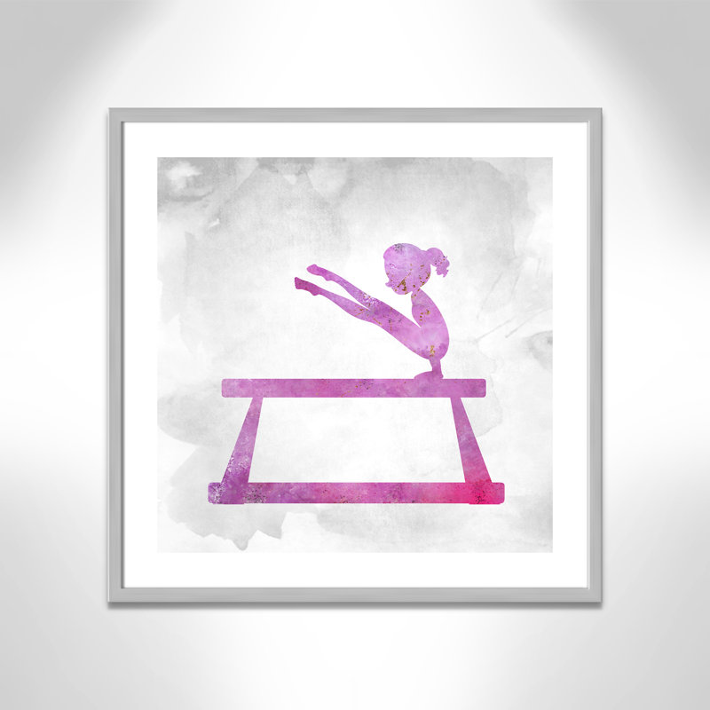 Gymnastique 3, impression sur papier, H 27,5 po x l 27,5 po x P 1,19 po, Encadré de boîte argent