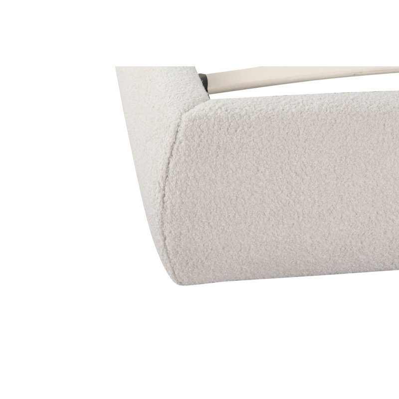 Structure de grand lit beige capitonné Boucle