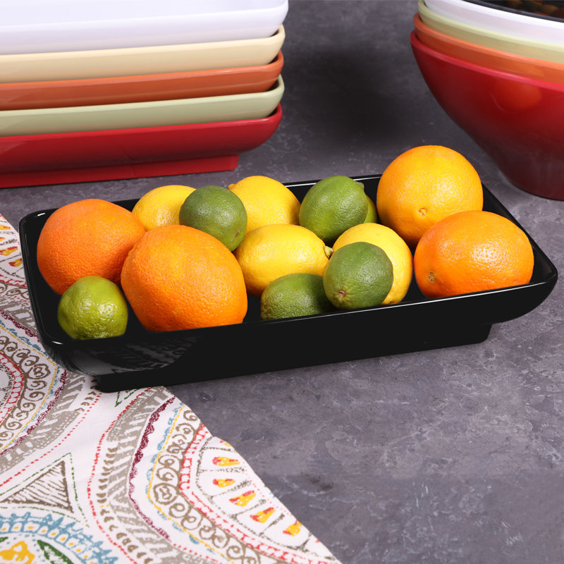 Elite Global Solutions Pappasan Melamine Platter, Black