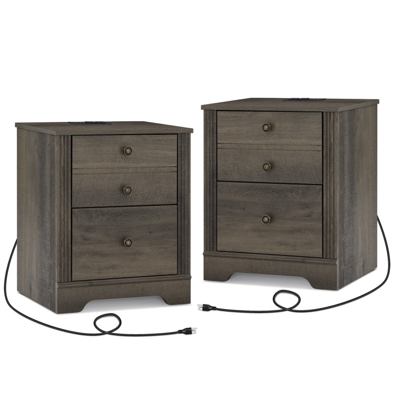 18.8'' W Nightstand, Grayish Brown