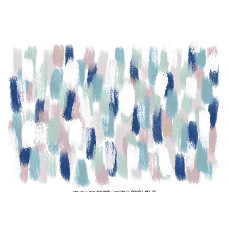 Abstrait bleu coup de pinceau, H 8 po x l 12 po