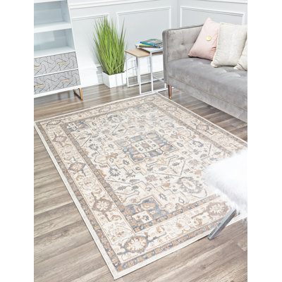 Elliana Farmhouse Desert Sand Area Rug