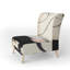 Fauteuil de chambre rembourré noir et blanc