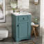 Meuble-lavabo de 20 pouces avec lavabo en céramique, porte à fermeture douce, tablette réglable et support de rangement fixé à la porte-116657513