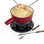 Swissmar Lugano 9 Piece Cast Iron Fondue Set Cherry Red