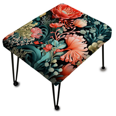 Coral Reef Corals Coastal Motif - Repose-pieds rectangulaire Coastal