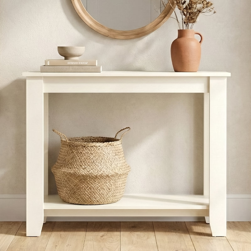 Weddel Basilico Console Table, Ivory