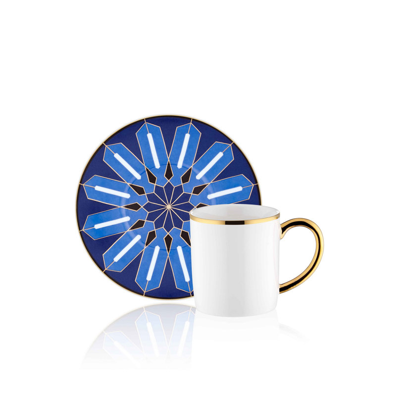 Ensemble de tasses à café Burtondale, Bleu/doré, 4