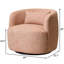 Fauteuil pivotant Bolton Coral de 34 po de large, recouvert de lin texturé tissé-1227608946