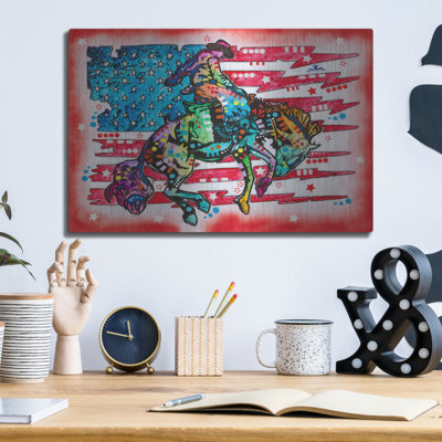 Loon Peak® «Ride Em Cowboy» par Dean Russo, art mural en métal