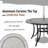 Ashim 48 inch W Aluminum Ceramic Tile Top Round Dining Table with Umbrella Hole