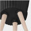 S / 2 DÉCORSEUR RIDGED 10/12 "AVEC PIEDS EN BOIS, NOIR (KD)