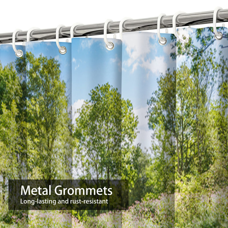 Rideau de douche à 12 crochets Forest Forest Lilac Trees, 72" L x 72" W
