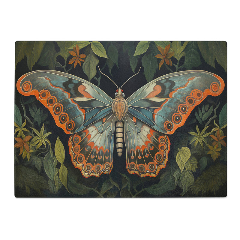 Moth Art Deco No.2  Glass Chopping Board