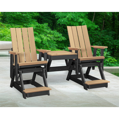 Brandon Double Balcony Height Glider With Center Table On A Base