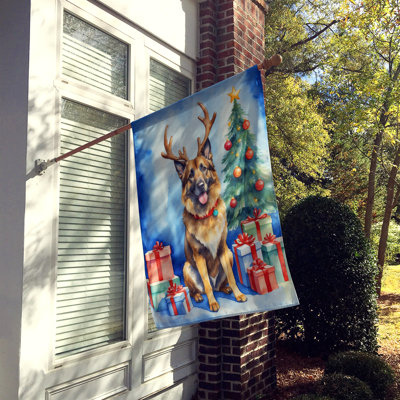 Drapeau de Noël maison de renne