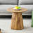 Natural Wood Grain Mdf Round Coffee Table With Exquisite Texture - 21.6" Diameter, 19.7" Height, Flexible Matching Design