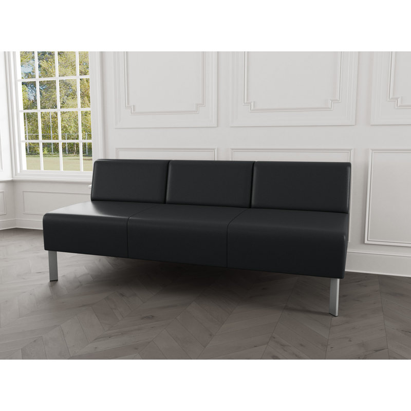 Canapé sans accoudoirs Luxe Lounge, Modena graphite, Acier argent