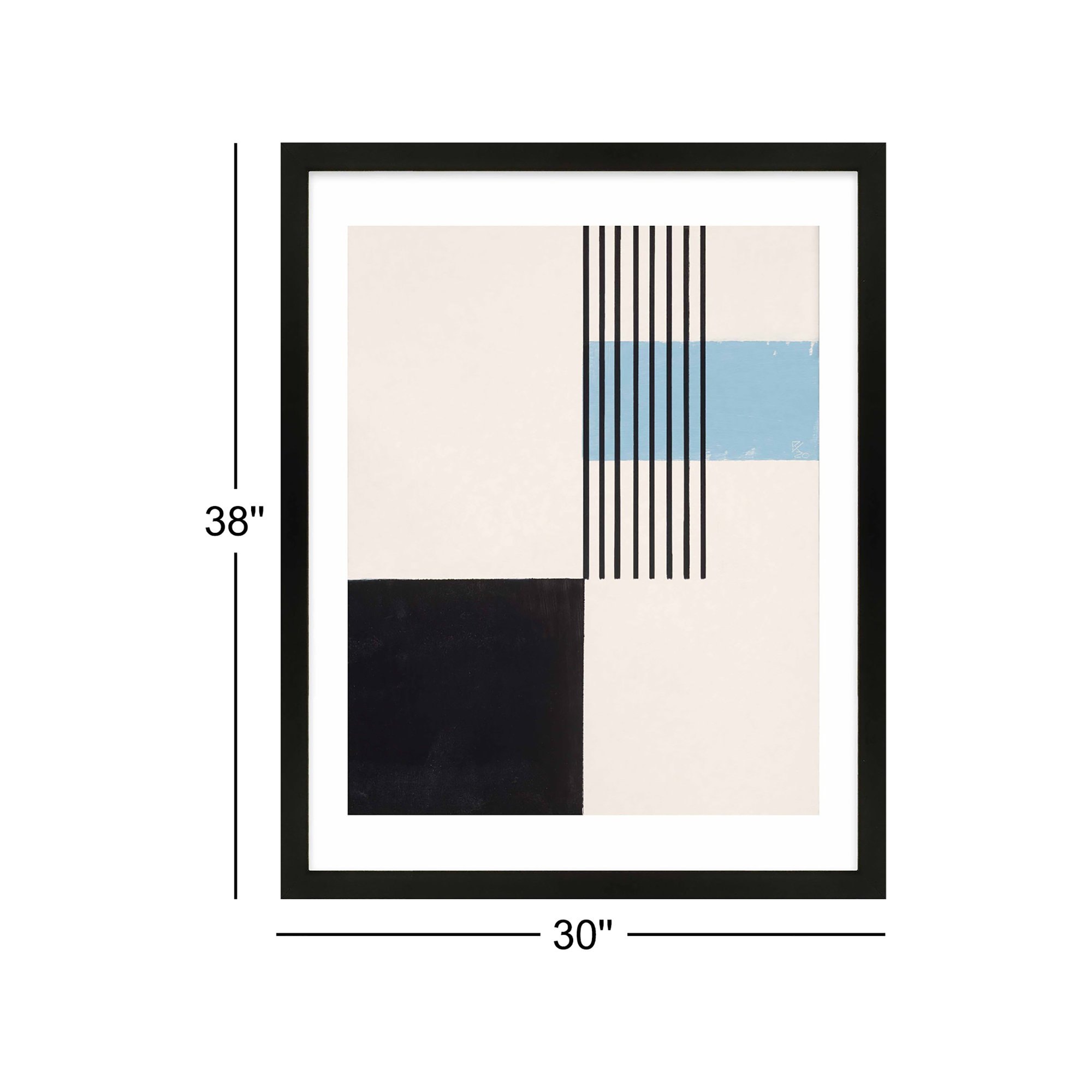 Black And Blue 2 by Robert Kamnatnik, Black, 38" H x 30" W x 1.25" D