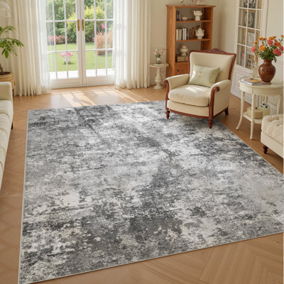 Tapis abstrait à poils courts abstraits de style bohémien abstrait sans perte de poils pour le salon, la chambre à coucher ou le bureau