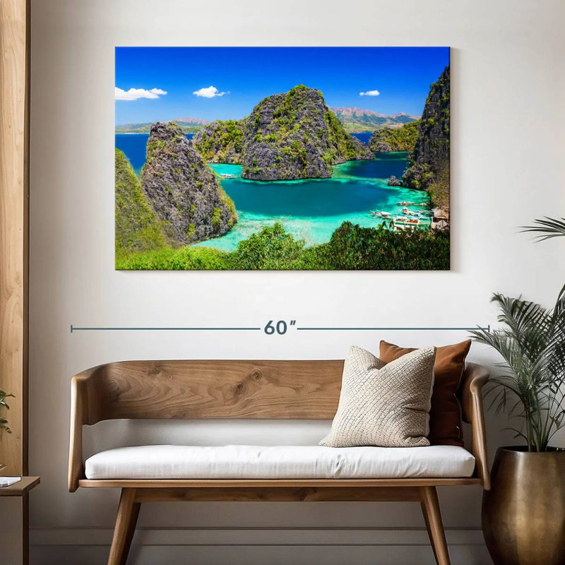 Gillard Palawan - bleu lagon, H 32 po x l 48 po