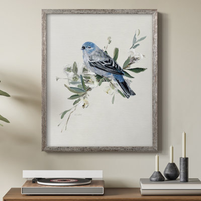«Bluebird Happy II», reproduction encadrée - bois massif