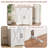 71" Pantry Cabinet with Charging Station, Tall Kitchen Pantry Storage Cabinet with Microwave Stand, Large Farmhouse Kitchen Hutch with Cabinet Doors & Drawer for Living Room, Dining Room-2108765575