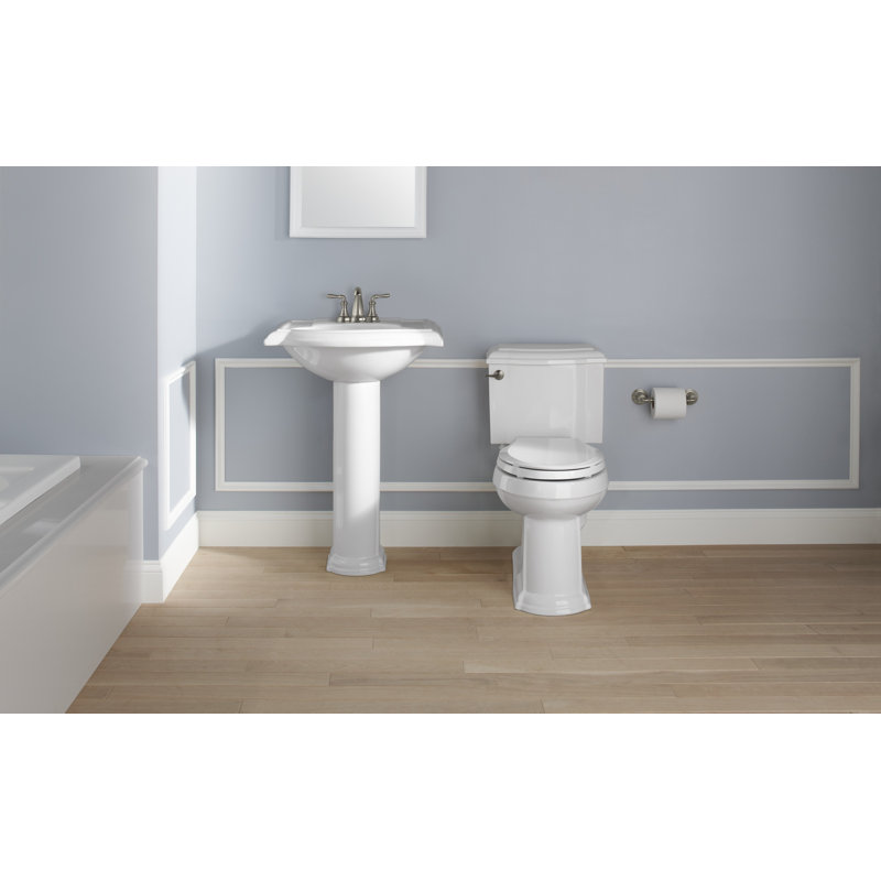Devonshire® Ceramic 24" Pedestal Bathroom Sink with Overflow, Cashmere