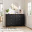 Commode 6 tiroirs pour chambre à coucher, grande commode avec tiroirs profonds et boutons en métal-538609887