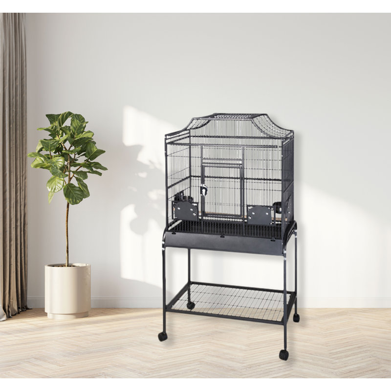 Cage de vol élégante vert moyen, Vert, 55" H x 28" W x 18" D